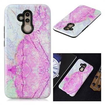 Pink Marble Pattern 2 in 1 PC + TPU Glossy Embossed Back Cover for Huawei Mate 20 Lite