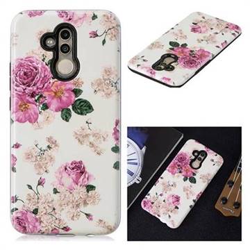 Rose Flower Pattern 2 in 1 PC + TPU Glossy Embossed Back Cover for Huawei Mate 20 Lite