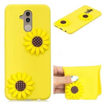 Yellow Sunflower Soft 3D Silicone Case for Huawei Mate 20 Lite