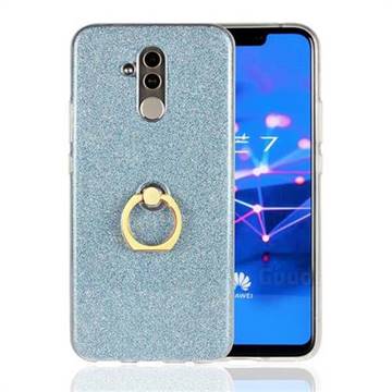 Luxury Soft TPU Glitter Back Ring Cover with 360 Rotate Finger Holder Buckle for Huawei Mate 20 Lite - Blue
