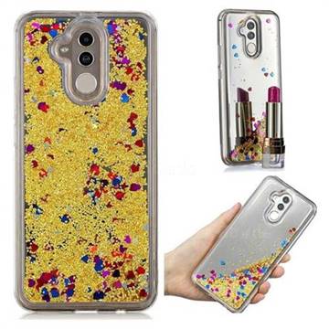 Glitter Sand Mirror Quicksand Dynamic Liquid Star TPU Case for Huawei Mate 20 Lite - Yellow