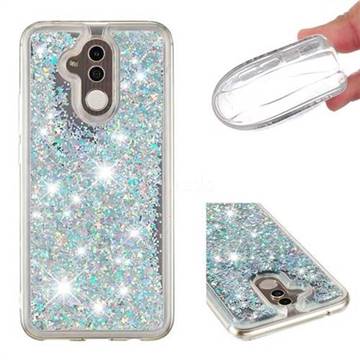 Dynamic Liquid Glitter Quicksand Sequins TPU Phone Case for Huawei Mate 20 Lite - Silver