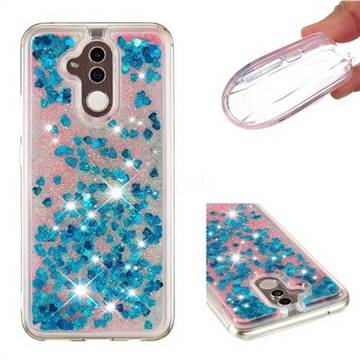 Dynamic Liquid Glitter Quicksand Sequins TPU Phone Case for Huawei Mate 20 Lite - Blue