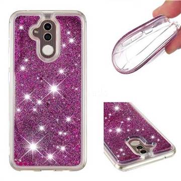 Dynamic Liquid Glitter Quicksand Sequins TPU Phone Case for Huawei Mate 20 Lite - Purple
