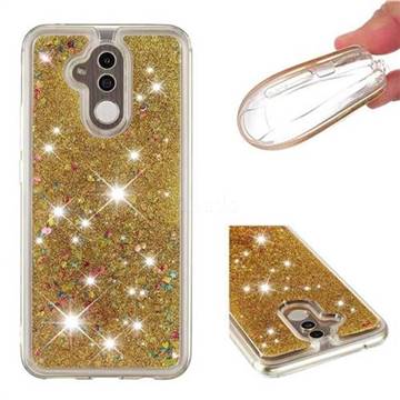 Dynamic Liquid Glitter Quicksand Sequins TPU Phone Case for Huawei Mate 20 Lite - Golden