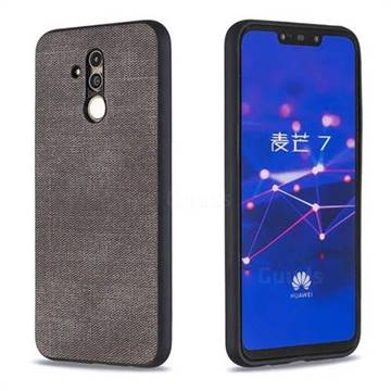 Canvas Cloth Coated Soft Phone Cover for Huawei Mate 20 Lite - Dark Gray