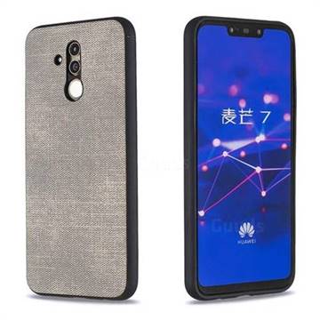 Canvas Cloth Coated Soft Phone Cover for Huawei Mate 20 Lite - Light Gray