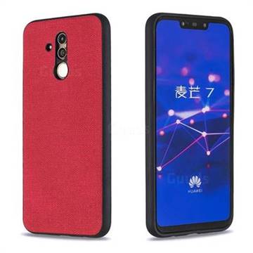 Canvas Cloth Coated Soft Phone Cover for Huawei Mate 20 Lite - Red