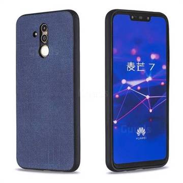 Canvas Cloth Coated Soft Phone Cover for Huawei Mate 20 Lite - Blue