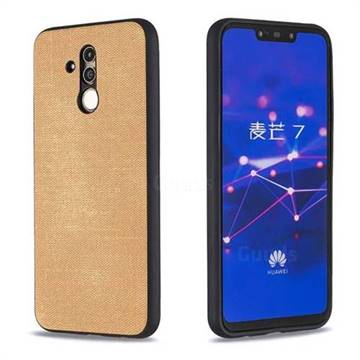 Canvas Cloth Coated Soft Phone Cover for Huawei Mate 20 Lite - Brown