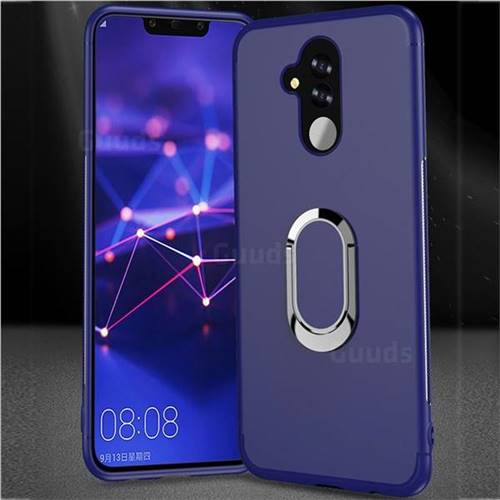 Anti-fall Invisible 360 Rotating Ring Grip Holder Kickstand Phone Cover for Huawei Mate 20 Lite - Blue