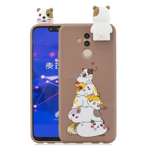 Hamster Family Soft 3D Climbing Doll Stand Soft Case for Huawei Mate 20 Lite