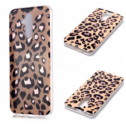 Leopard Galvanized Rose Gold Marble Phone Back Cover for Huawei Mate 20 Lite
