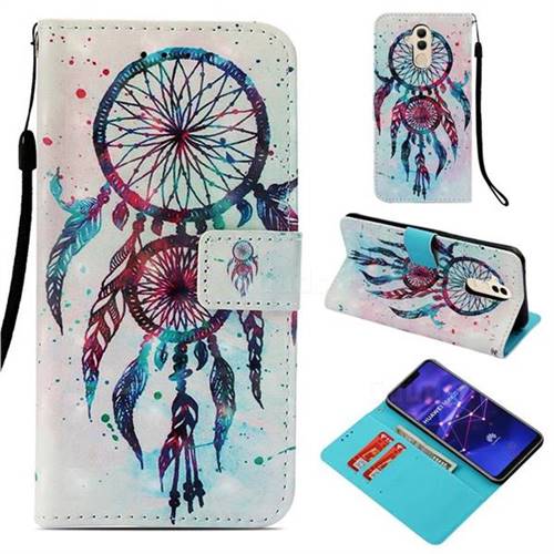 ColorDrops Wind Chimes 3D Painted Leather Wallet Case for Huawei Mate 20 Lite