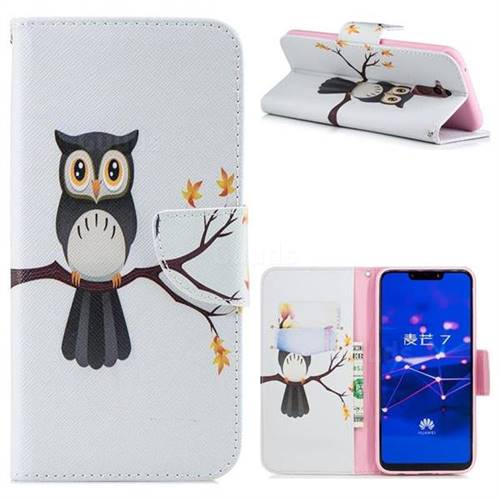 Owl on Tree Leather Wallet Case for Huawei Mate 20 Lite