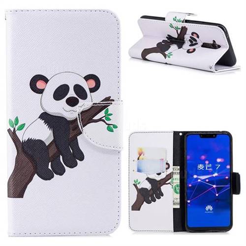 Tree Panda Leather Wallet Case for Huawei Mate 20 Lite