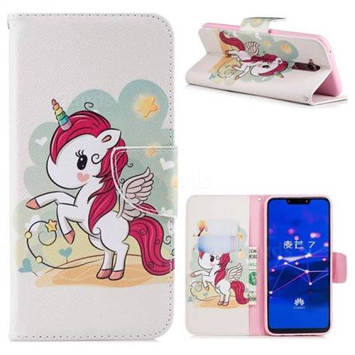 Cloud Star Unicorn Leather Wallet Case for Huawei Mate 20 Lite