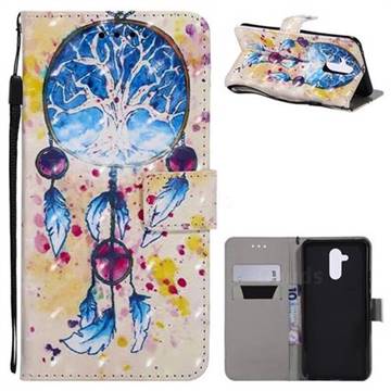 Blue Dream Catcher 3D Painted Leather Wallet Case for Huawei Mate 20 Lite