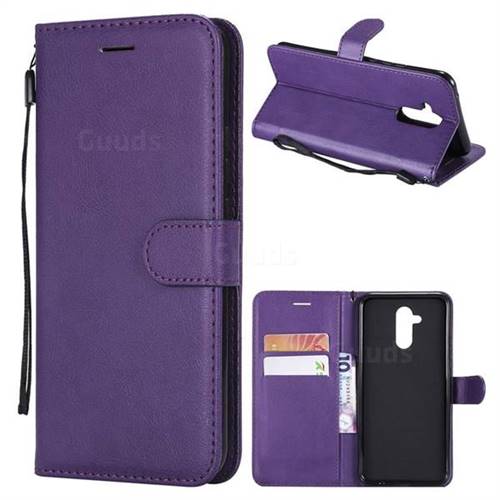 Retro Greek Classic Smooth PU Leather Wallet Phone Case for Huawei Mate 20 Lite - Purple