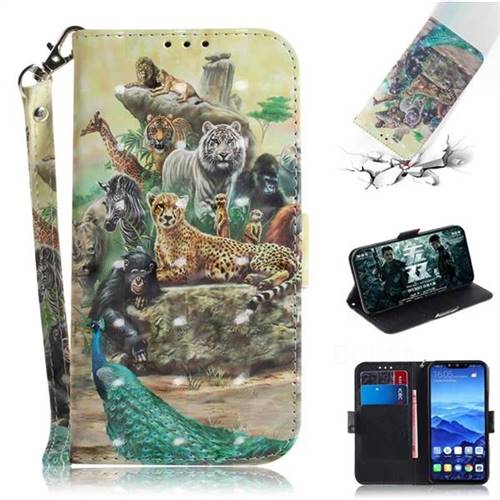 Beast Zoo 3D Painted Leather Wallet Phone Case for Huawei Mate 20 Lite