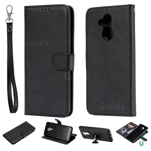 Retro Greek Detachable Magnetic PU Leather Wallet Phone Case for Huawei Mate 20 Lite - Black
