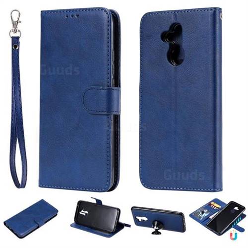 Retro Greek Detachable Magnetic PU Leather Wallet Phone Case for Huawei Mate 20 Lite - Blue