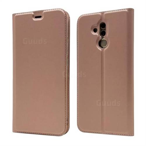 Ultra Slim Card Magnetic Automatic Suction Leather Wallet Case for Huawei Mate 20 Lite - Rose Gold