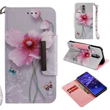 Pearl Flower Big Metal Buckle PU Leather Wallet Phone Case for Huawei Mate 20 Lite