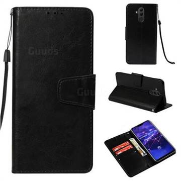 Retro Phantom Smooth PU Leather Wallet Holster Case for Huawei Mate 20 Lite - Black