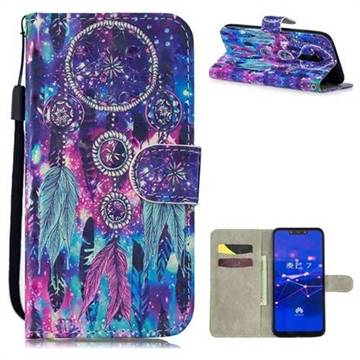 Star Wind Chimes 3D Painted Leather Wallet Phone Case for Huawei Mate 20 Lite