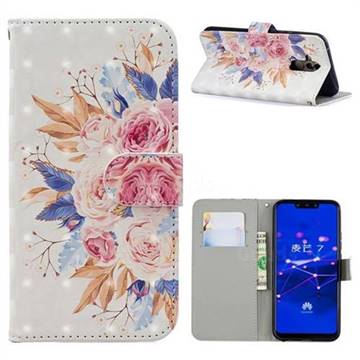 Rose Flowers 3D Painted Leather Phone Wallet Case for Huawei Mate 20 Lite