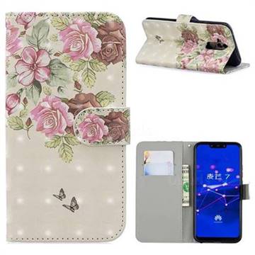 Beauty Rose 3D Painted Leather Phone Wallet Case for Huawei Mate 20 Lite