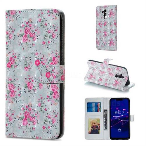 Roses Flower 3D Painted Leather Phone Wallet Case for Huawei Mate 20 Lite