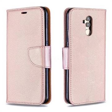 Classic Luxury Litchi Leather Phone Wallet Case for Huawei Mate 20 Lite - Golden