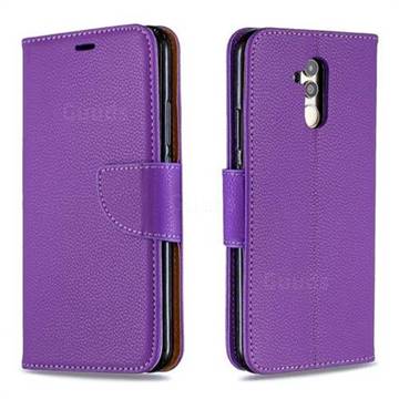 Classic Luxury Litchi Leather Phone Wallet Case for Huawei Mate 20 Lite - Purple