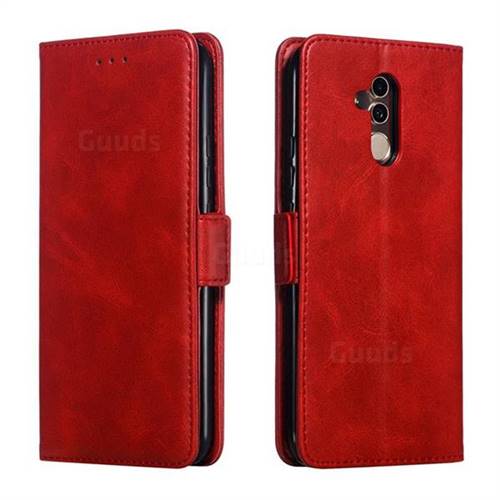 Retro Classic Calf Pattern Leather Wallet Phone Case for Huawei Mate 20 Lite - Red