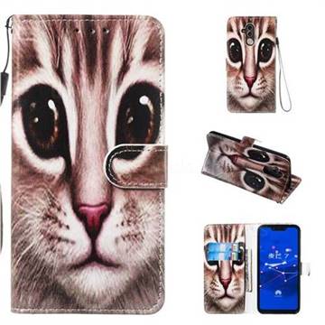 Coffe Cat Smooth Leather Phone Wallet Case for Huawei Mate 20 Lite