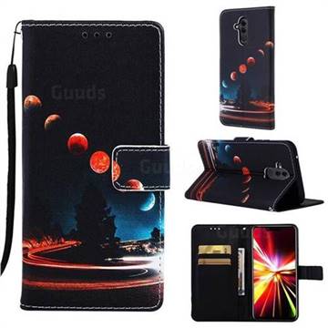 Wandering Earth Matte Leather Wallet Phone Case for Huawei Mate 20 Lite