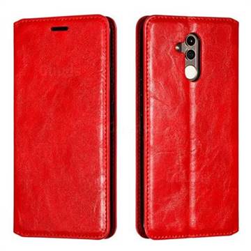 Retro Slim Magnetic Crazy Horse PU Leather Wallet Case for Huawei Mate 20 Lite - Red
