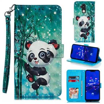 Cute Panda 3D Painted Leather Phone Wallet Case for Huawei Mate 20 Lite