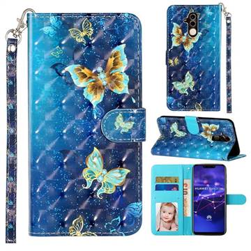 Rankine Butterfly 3D Leather Phone Holster Wallet Case for Huawei Mate 20 Lite