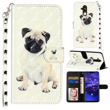 Pug Dog 3D Leather Phone Holster Wallet Case for Huawei Mate 20 Lite