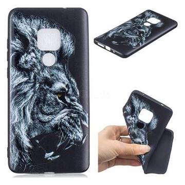 Lion 3D Embossed Relief Black TPU Cell Phone Back Cover for Huawei Mate 20 Pro