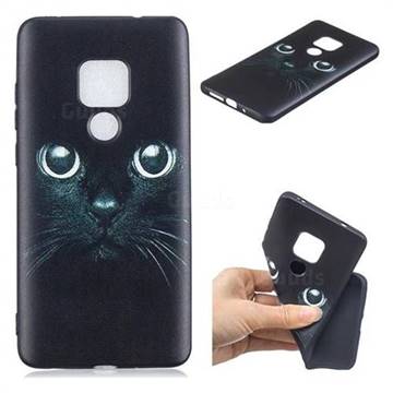 Bearded Feline 3D Embossed Relief Black TPU Cell Phone Back Cover for Huawei Mate 20 Pro