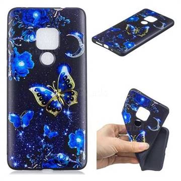 Phnom Penh Butterfly 3D Embossed Relief Black TPU Cell Phone Back Cover for Huawei Mate 20 Pro