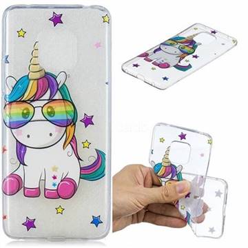 Glasses Unicorn Clear Varnish Soft Phone Back Cover for Huawei Mate 20 Pro