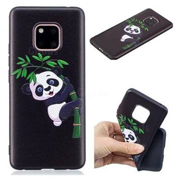 Bamboo Panda 3D Embossed Relief Black Soft Back Cover for Huawei Mate 20 Pro