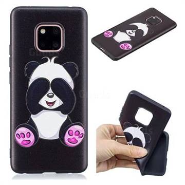 Lovely Panda 3D Embossed Relief Black Soft Back Cover for Huawei Mate 20 Pro