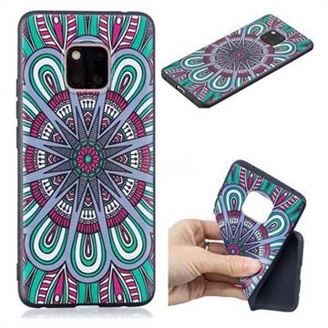 Mandala 3D Embossed Relief Black Soft Back Cover for Huawei Mate 20 Pro