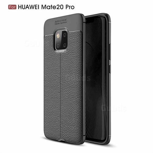Luxury Auto Focus Litchi Texture Silicone TPU Back Cover for Huawei Mate 20 Pro - Black